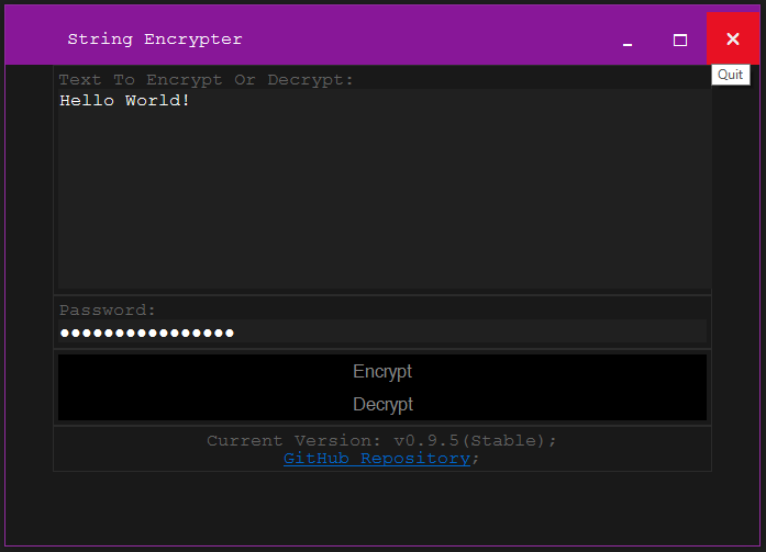 A Screenshot Of String Encrypter V1